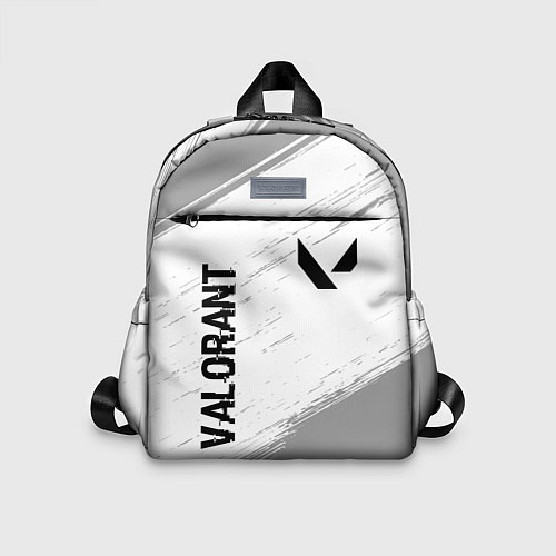 Детский рюкзак Valorant glitch на светлом фоне: надпись, символ / 3D-принт – фото 1