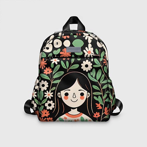 Детский рюкзак Девочка в цветах - Бохо / 3D-принт – фото 1