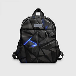 Детский рюкзак Неоновое синее свечение на черном, цвет: 3D-принт