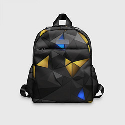 Детский рюкзак Black yellow geometry, цвет: 3D-принт