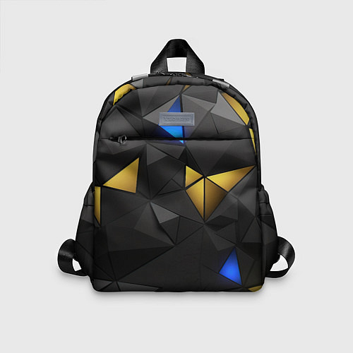 Детский рюкзак Black yellow geometry / 3D-принт – фото 1
