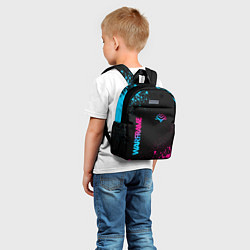 Детский рюкзак Warframe - neon gradient: надпись, символ, цвет: 3D-принт — фото 2