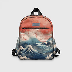 Детский рюкзак Японское море в ретро стиле, цвет: 3D-принт