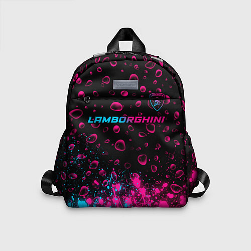 Детский рюкзак Lamborghini - neon gradient: символ сверху / 3D-принт – фото 1