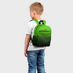 Детский рюкзак Градиент ядовитый зеленый - черный, цвет: 3D-принт — фото 2