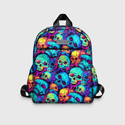 Детский рюкзак Яркие кислотные черепа, цвет: 3D-принт