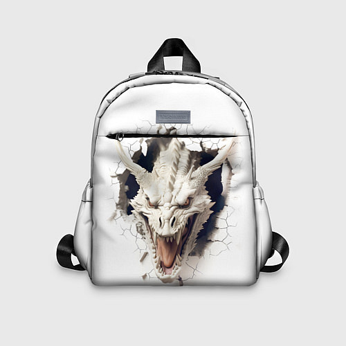 Детский рюкзак Белый дракон выглядывает из стены / 3D-принт – фото 1