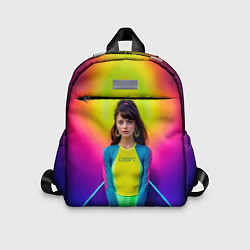 Детский рюкзак Девушка гимнастка в неоновом зале, цвет: 3D-принт