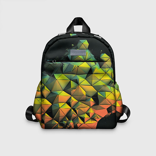 Детский рюкзак Зеленая кубическая абстракция / 3D-принт – фото 1
