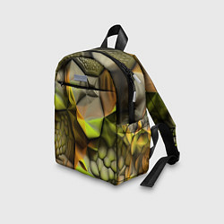 Детский рюкзак Зеленая объемная космическая текстура, цвет: 3D-принт — фото 2