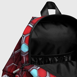 Детский рюкзак Cyber hexagon red, цвет: 3D-принт — фото 2