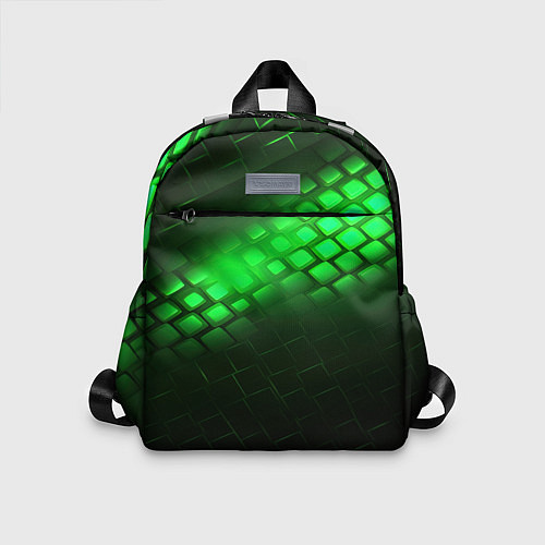 Детский рюкзак Неоновые зеленые пластины / 3D-принт – фото 1