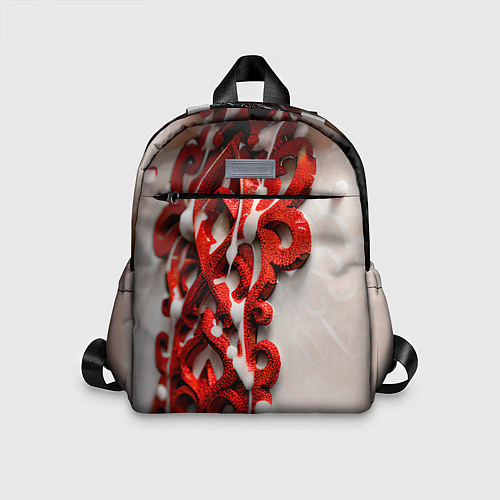 Детский рюкзак Красно-Черные Импульсы / 3D-принт – фото 1