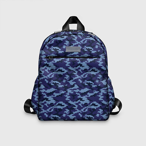 Детский рюкзак Камуфляж охрана синий / 3D-принт – фото 1