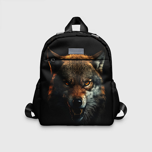 Детский рюкзак Оскал дикого волка / 3D-принт – фото 1