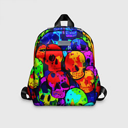 Детский рюкзак Паттерн из черепов - поп-арт - мода, цвет: 3D-принт