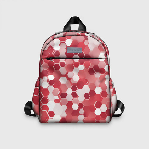 Детский рюкзак Кибер Hexagon Красный / 3D-принт – фото 1