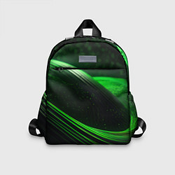 Детский рюкзак Зеленые абстрактные волны, цвет: 3D-принт