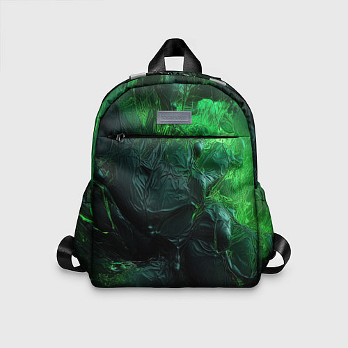 Детский рюкзак Зеленая объемная текстура / 3D-принт – фото 1