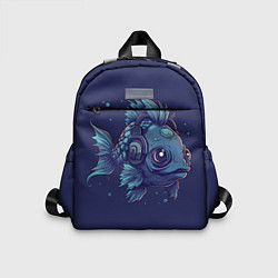 Детский рюкзак Рыба-меломан в наушниках, цвет: 3D-принт