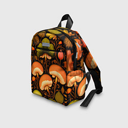 Детский рюкзак Грибы с листвой узор, цвет: 3D-принт — фото 2