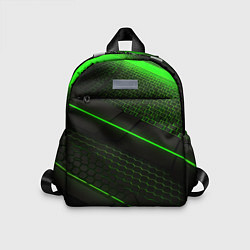 Детский рюкзак Зеленая абстракция со светом, цвет: 3D-принт