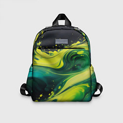 Детский рюкзак Жидкая текущая зеленая краска, цвет: 3D-принт