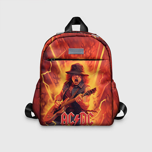 Детский рюкзак ACDC rock music fire / 3D-принт – фото 1
