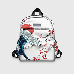 Детский рюкзак Хокусай большая волна в Канагаве - пародия укиё, цвет: 3D-принт