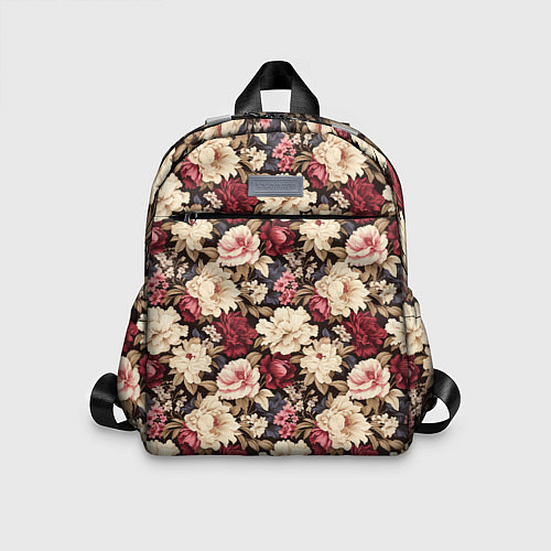 Детский рюкзак Винтажные цветы паттерн / 3D-принт – фото 1