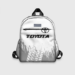 Детский рюкзак Toyota speed на светлом фоне со следами шин: симво, цвет: 3D-принт