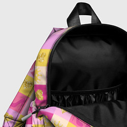 Детский рюкзак Барби: желтые и розовые квадраты паттерн, цвет: 3D-принт — фото 2