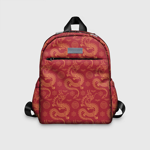 Детский рюкзак Dragon red pattern / 3D-принт – фото 1