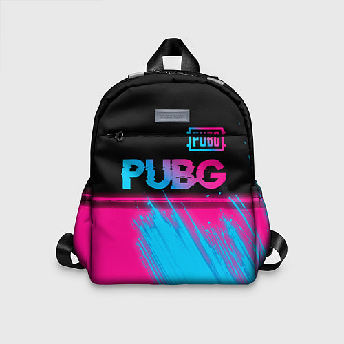 Детский рюкзак PUBG - neon gradient: символ сверху / 3D-принт – фото 1