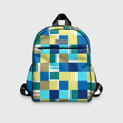 Детский рюкзак Ретро квадраты / 3D-принт – фото 1