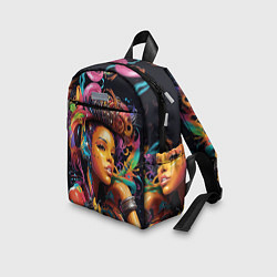 Детский рюкзак Красивая киберпанк девушка и яркие краски в стиле, цвет: 3D-принт — фото 2