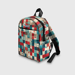 Детский рюкзак Ретро квадраты ванильные, цвет: 3D-принт — фото 2