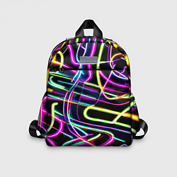 Детский рюкзак Неоновая абстракция - нейросеть, цвет: 3D-принт