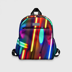 Детский рюкзак Абстрактная неоновая композиция, цвет: 3D-принт