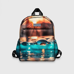 Детский рюкзак Поверхность воды на закате макро, цвет: 3D-принт