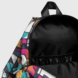 Детский рюкзак Разноцветные ретро фигуры, цвет: 3D-принт — фото 2