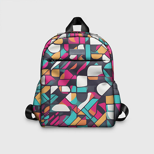Детский рюкзак Разноцветные ретро фигуры / 3D-принт – фото 1