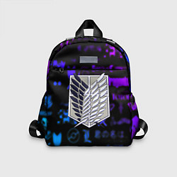 Детский рюкзак Неоновые лого атака титанов, цвет: 3D-принт