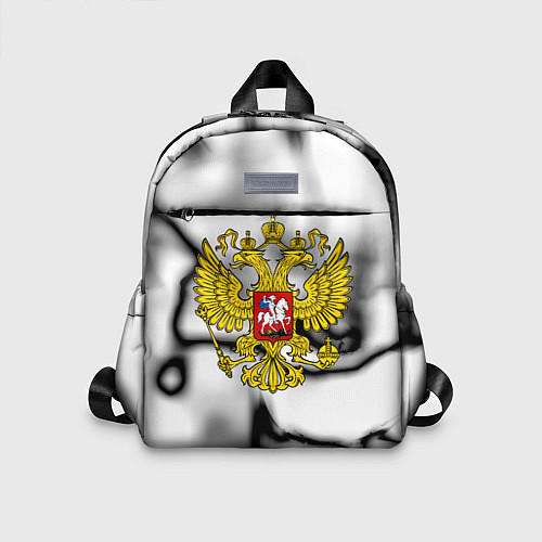 Детский рюкзак Герб РФ черно белый / 3D-принт – фото 1