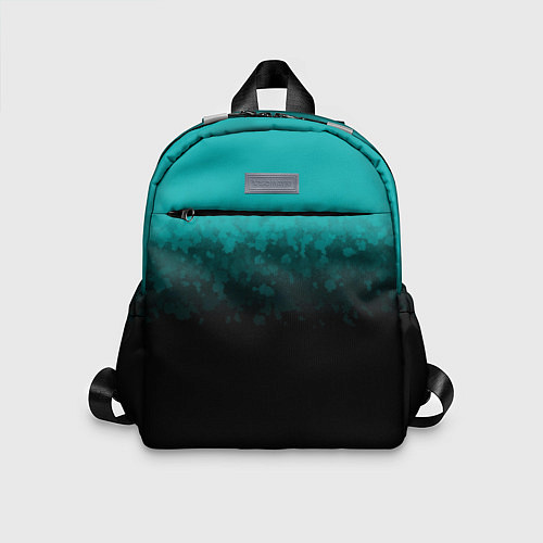 Детский рюкзак Градиент бирюзово-чёрный / 3D-принт – фото 1