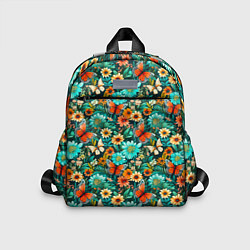 Детский рюкзак Бабочки в цветах паттерн, цвет: 3D-принт