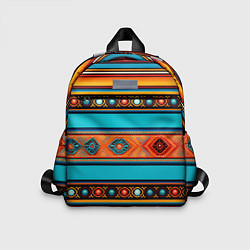 Детский рюкзак Этнический принт в горизонтальную полоску, цвет: 3D-принт