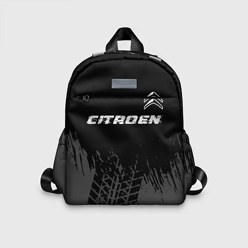 Детский рюкзак Citroen speed на темном фоне со следами шин посере / 3D-принт – фото 1