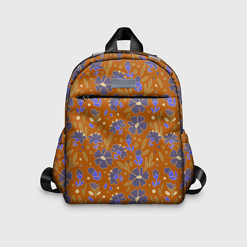 Детский рюкзак Цветы в поле коричневый цвет / 3D-принт – фото 1