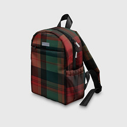 Детский рюкзак Зелёно-красная шотландская клетка, цвет: 3D-принт — фото 2